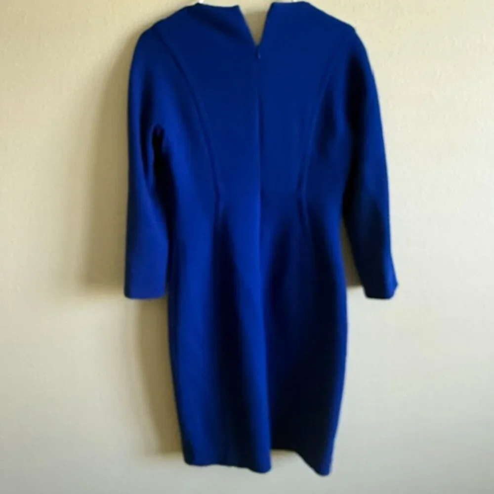 Michael Kors Blue Virgin Wool Knee-Length Dress